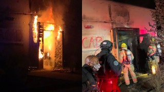 Portland police declare riot for second straight night fire breaks out at union building