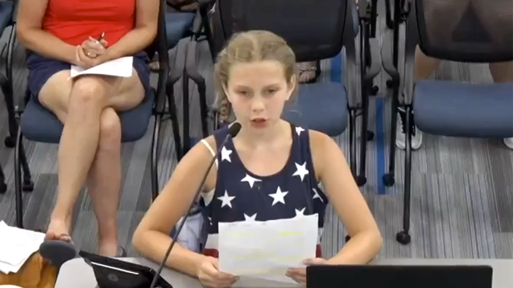 Young girl confronts school board over BLM posters despite 'no politics' rule