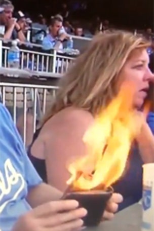 Royals fan's FIERY trick