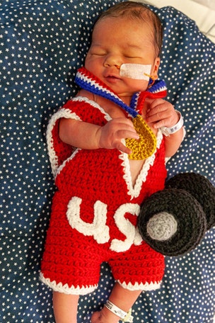 Newborns get OLYMPIC outfits