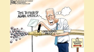 Political cartoon of the day: Biden's mixed messages