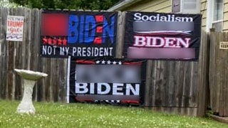 Trump supporter ignoring judge's order to remove anti-Biden signs from yard