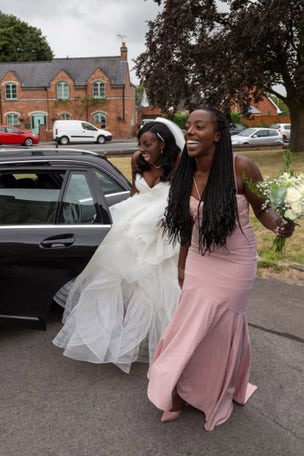 Bride HITCHHIKES to her wedding