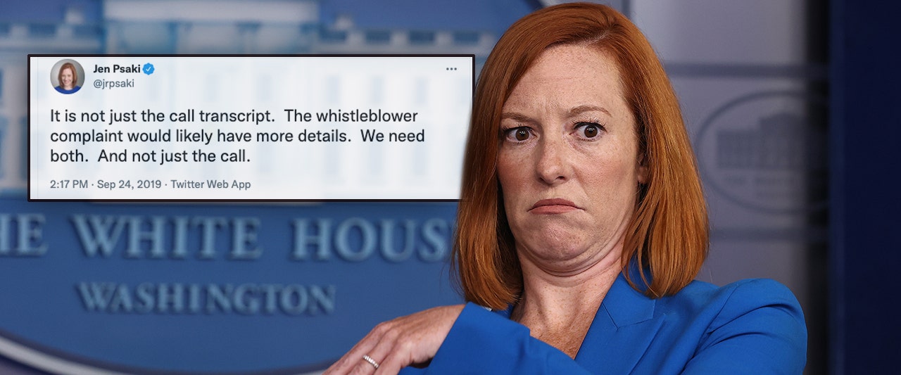 White House won't discuss leak of damaging Biden call, but Psaki was all about 'transparency' for Trump