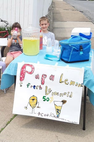 Boy runs lemonade stand for THIS