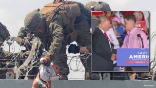 Trump brings soldier who pulled baby over Kabul wall onto stage at rally prompting 'USA!' chants