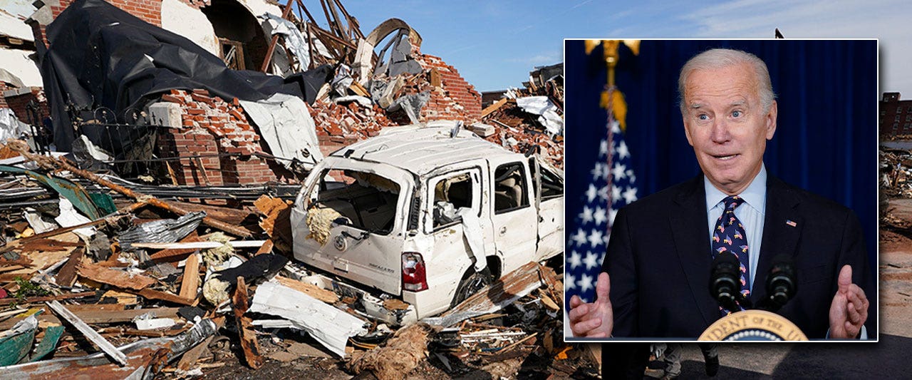 Watch Biden push his own agenda during deadly twister speech to Americans who are hurting