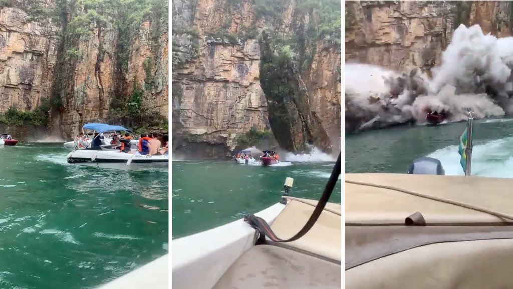 Rock formation collapses on top of boats, at least 6 killed