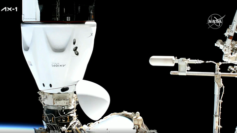 SpaceX Axiom-1 crew docks at space station