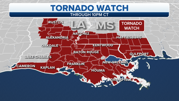 Tornado watch for southeast continues until 10 p.m.