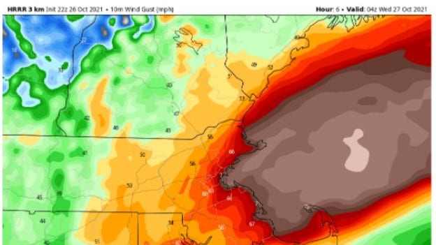 Strongest up to 60 mph winds forecast for Massachusetts North Shore