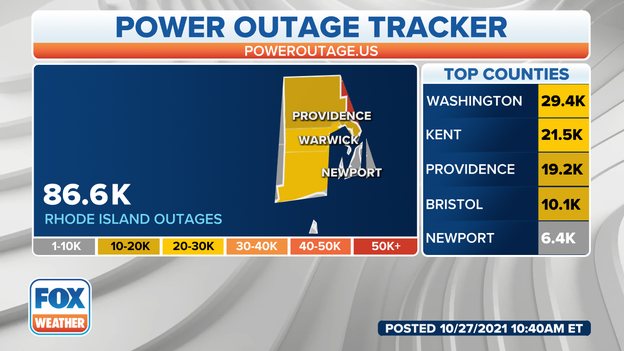 Nearly 87K power outages in Rhode Island