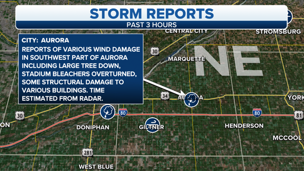 Wind damage reported in Aurora, CO