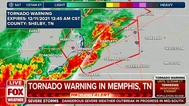 Tornado Warning issued for Memphis, TN