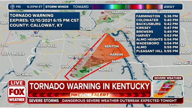 First tornado warned storm of evening