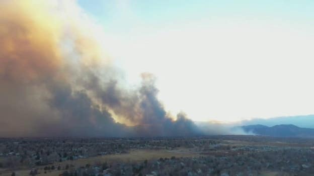 Drone footage: Wind-fueled Colorado fires