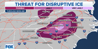 Updated ice forecast for Southeast