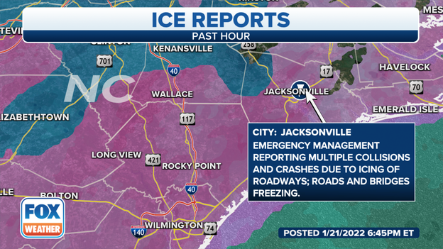 Multiple crashes reported in Jacksonville, NC
