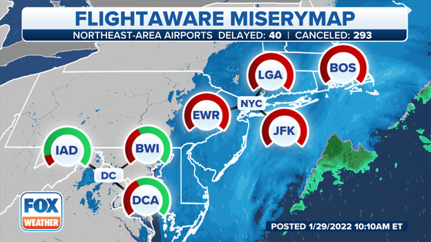 Current airport conditions in the Northeast: Miserable