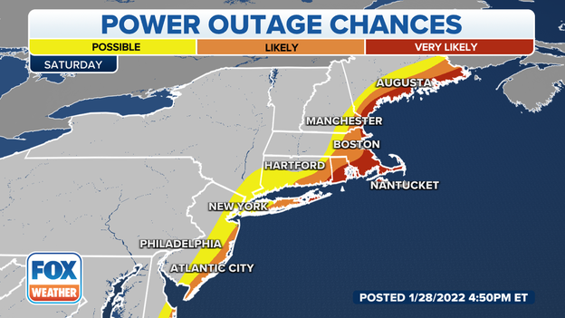 Power outages likely for parts of the Northeast