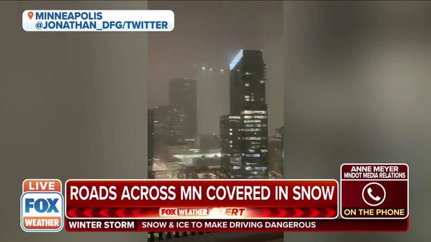 Roads across Minnesota begin to get covered in snow