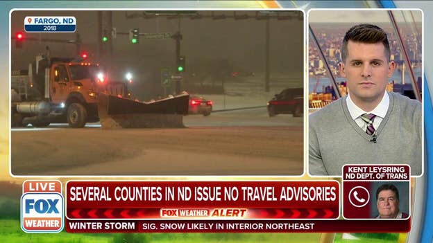 Three quarters of North Dakota under travel alerts due to winter storm
