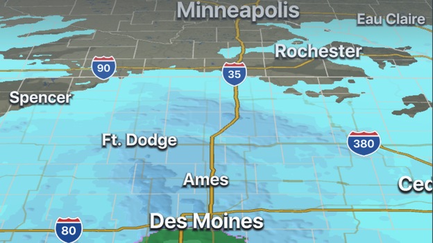 Tracking heavy snow in Des Moines