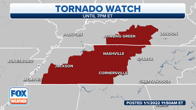 Tornado Watch issued for parts of Kentucky, Tennessee