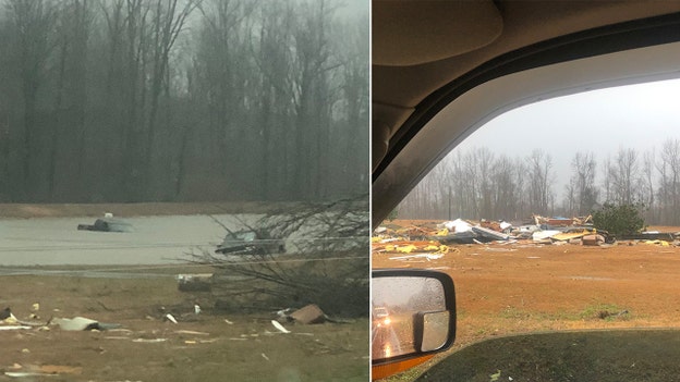 PHOTOS: Possible tornado damage in Sawyerville, Ala.
