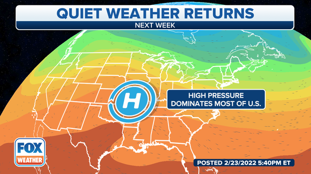 Quiet weather returns to much of US behind winter storm