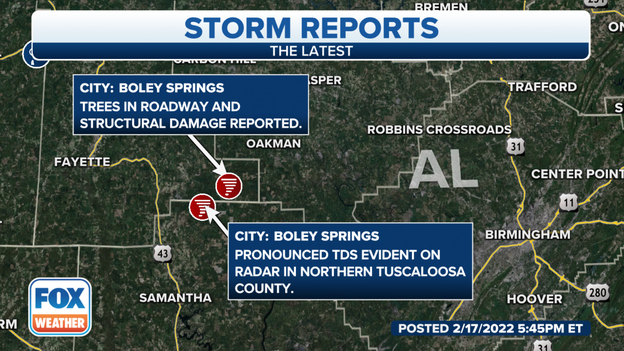 Damage reported from Alabama supercell