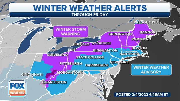 Winter Storm Warnings, Winter Weather Advisories remain in effect across Northeast
