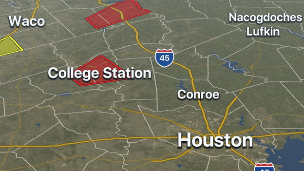 Tornado Warning issued for areas around College Station