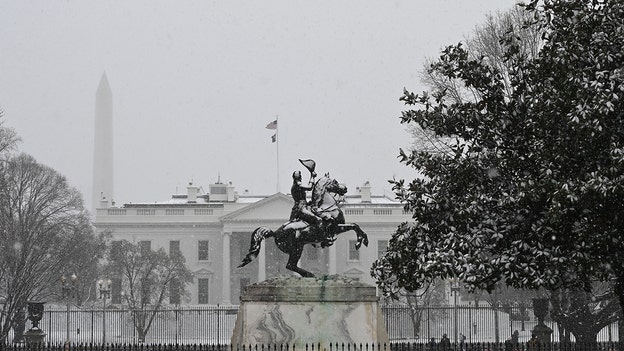 PHOTO: Snow falls at the White House