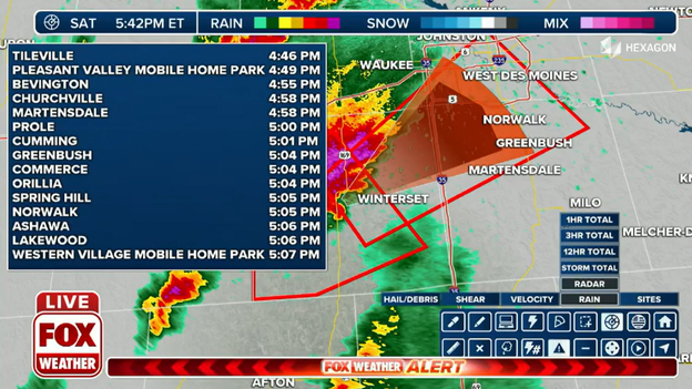 Parts of Des Moines metro under a Tornado Warning