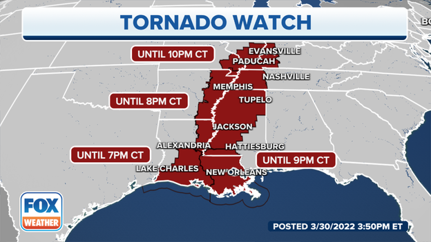 Tornado Watch expanded to include parts of IL, IN, KY and MO