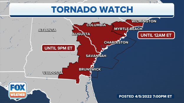 Tornado Watch expanded to include area parts of SC, NC