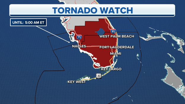 Tornado Watch extended and expanded for South Florida