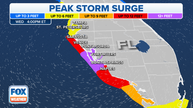 9 A.M. UPDATE: Storm surge could reach as high as 18 feet along Southwest Florida coast