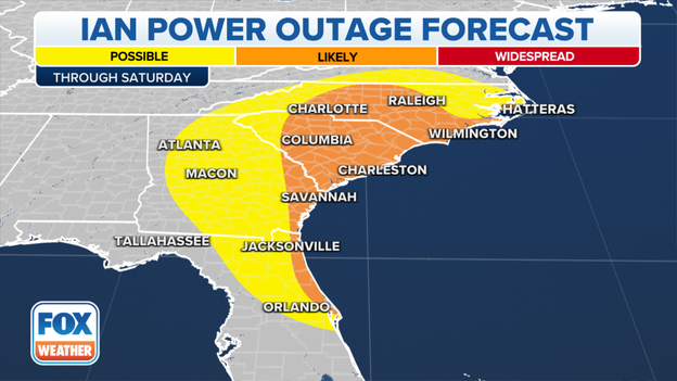 More power outages expected as Ian moves north