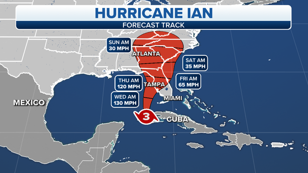 Hurricane Ian to reach Category 4 intensity in Gulf of Mexico on Tuesday