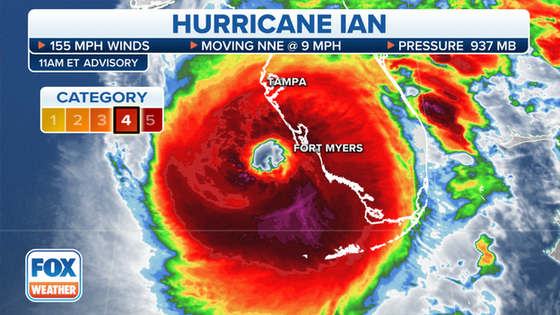 11 A.M. ADVISORY: Category 4 Hurricane Ian's extremely dangerous eyewall moving onshore