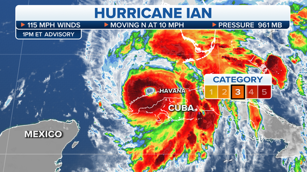 1 P.M. ADVISORY: Category 3 Hurricane Ian only 100 miles from the Dry Tortugas
