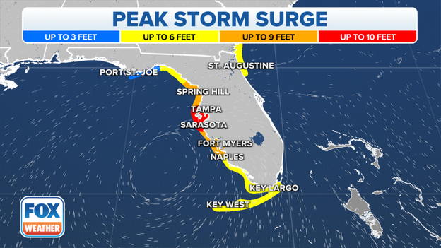 Hurricane Ian poses life-threatening storm surge threat in Florida, including Tampa Bay