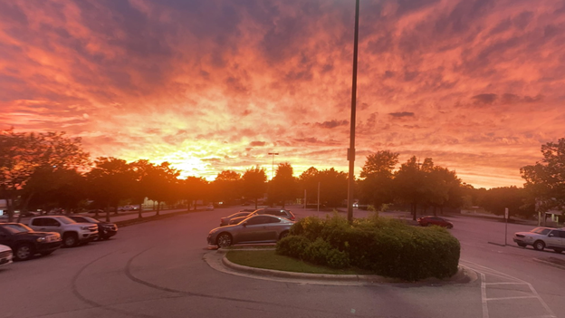 Vibrant sunset appears in Raleigh as Hurricane Ian nears the Carolina coast