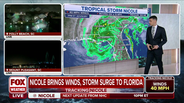 7 P.M. UPDATE: Tropical Storm Nicole continues to weaken