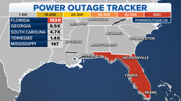 Power outage reports on the rise in South Carolina, Georgia