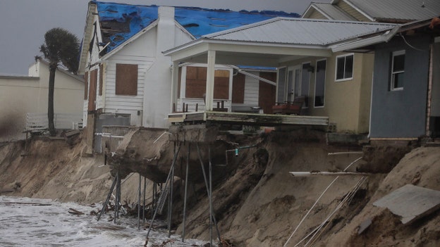 Homes collapse along Volusia County, FL beachside