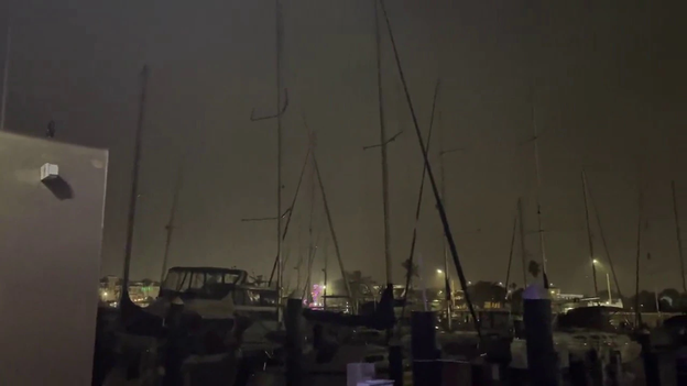 Listen: Winds from Hurricane Nicole create eerie noise at Florida marina