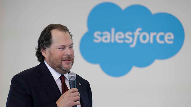 Salesforce jumps on positive outlook